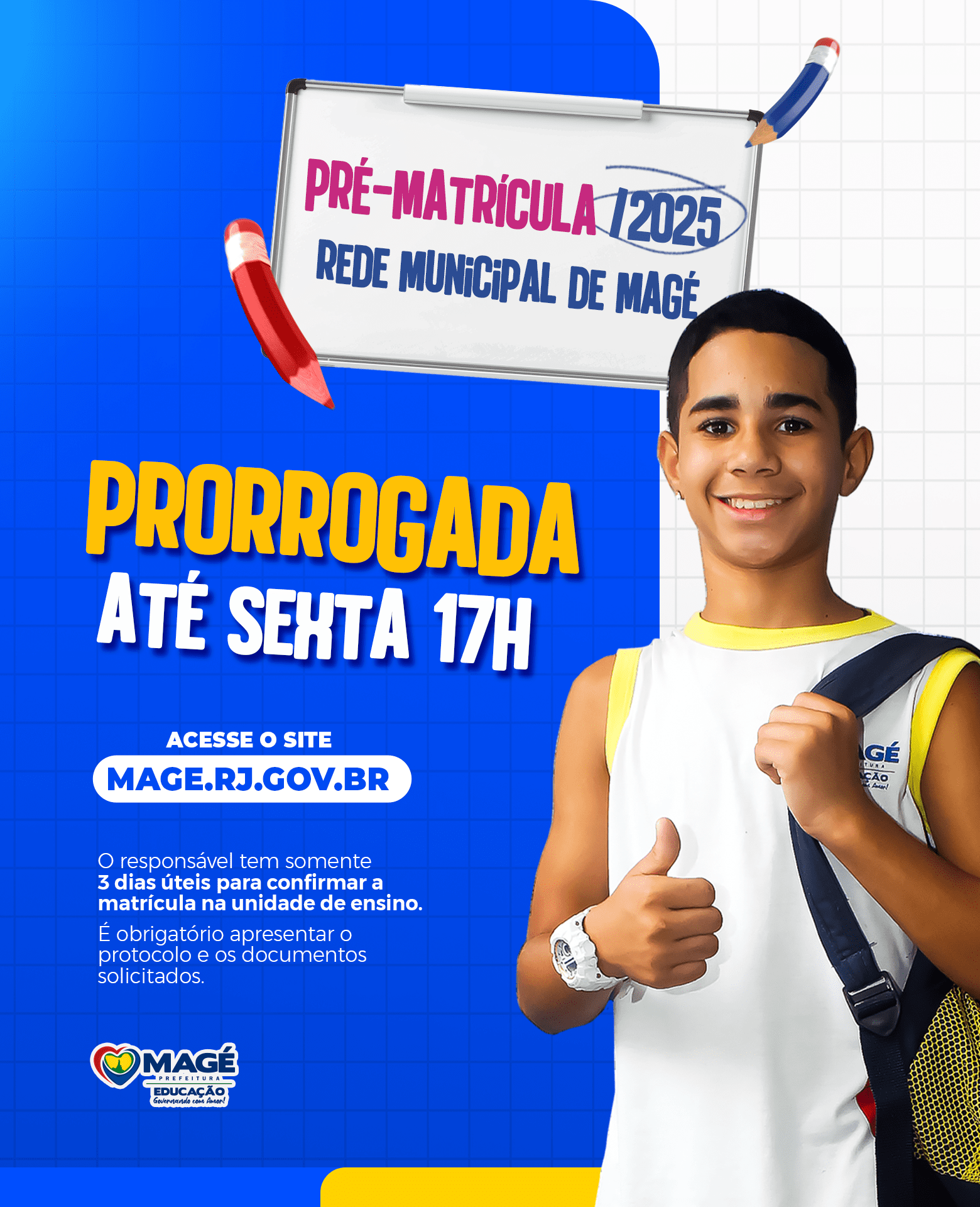 PREFEITURA PRORROGA PRÉ-MATRÍCULA ON-LINE: PRAZO TERMINA SEXTA (24)