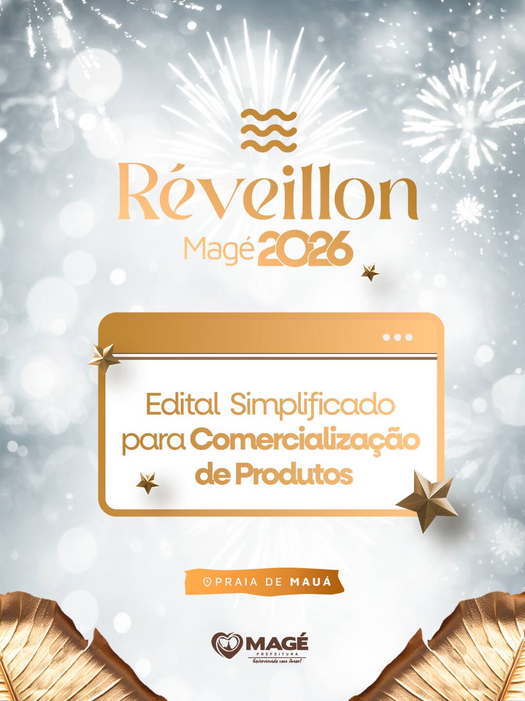 Réveillon Magé 2026: Edital para comercialização de comidas, guloseimas, bebidas e brinquedos