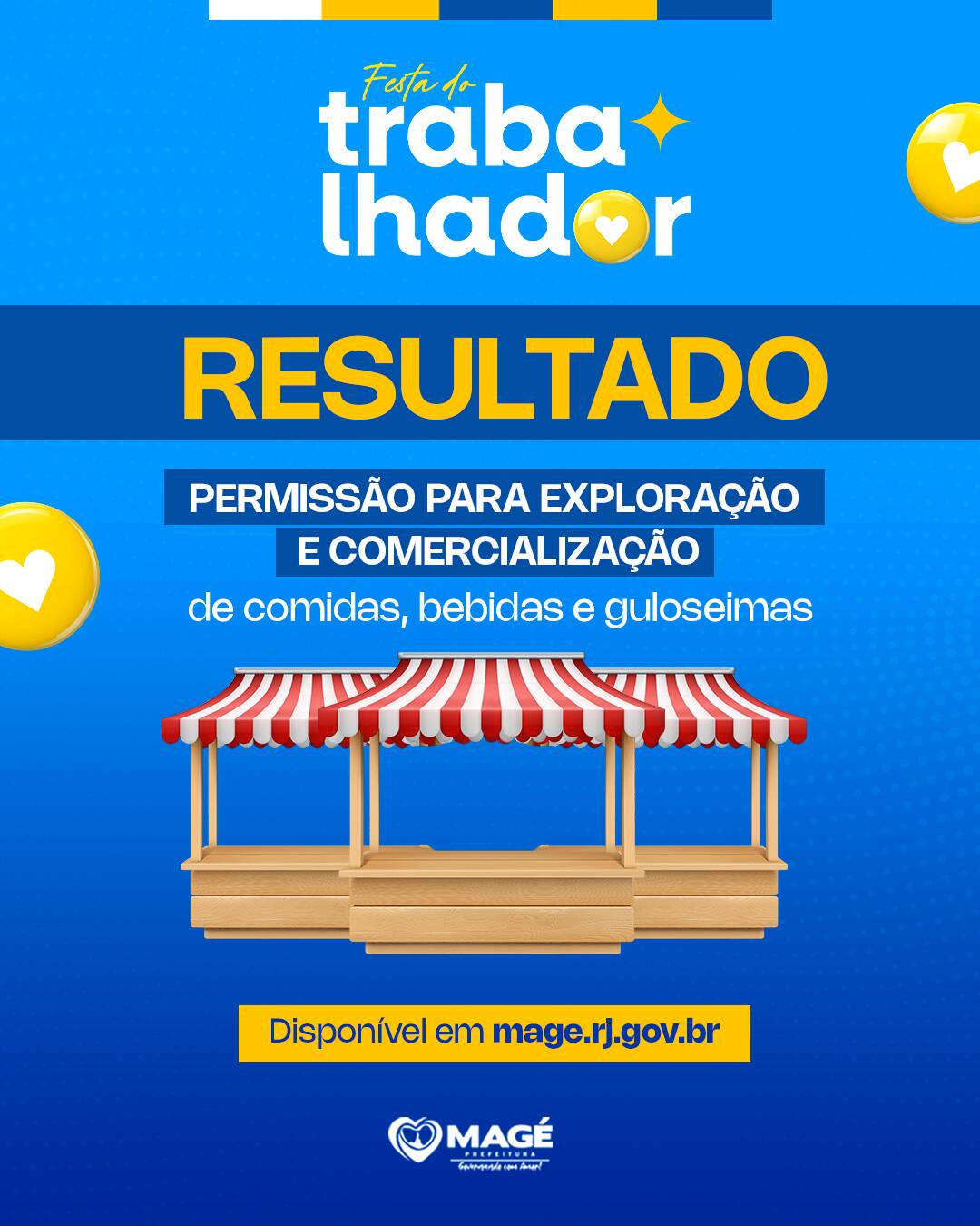 Festa do Trabalhador 2026: Resultado do Edital para comercialização de comidas, bebidas e guloseimas