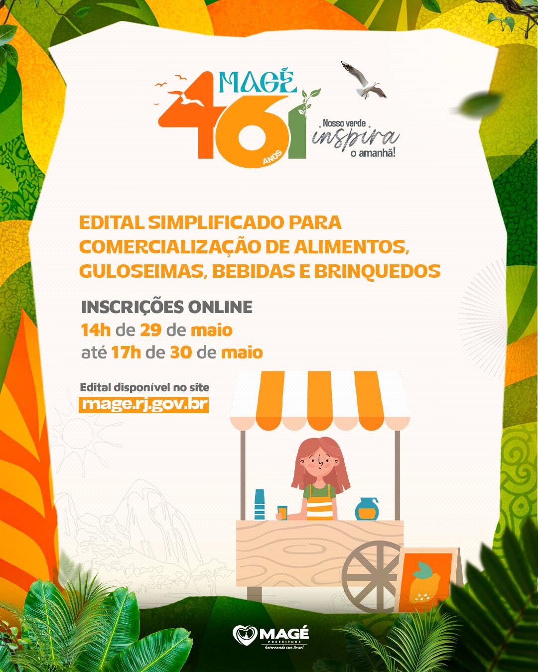 Magé 461 anos: Prefeitura divulga edital para comercialização de produtos no aniversário da cidade